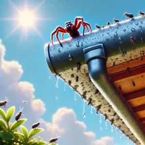 araña alcanza el tejado después de varios intentos