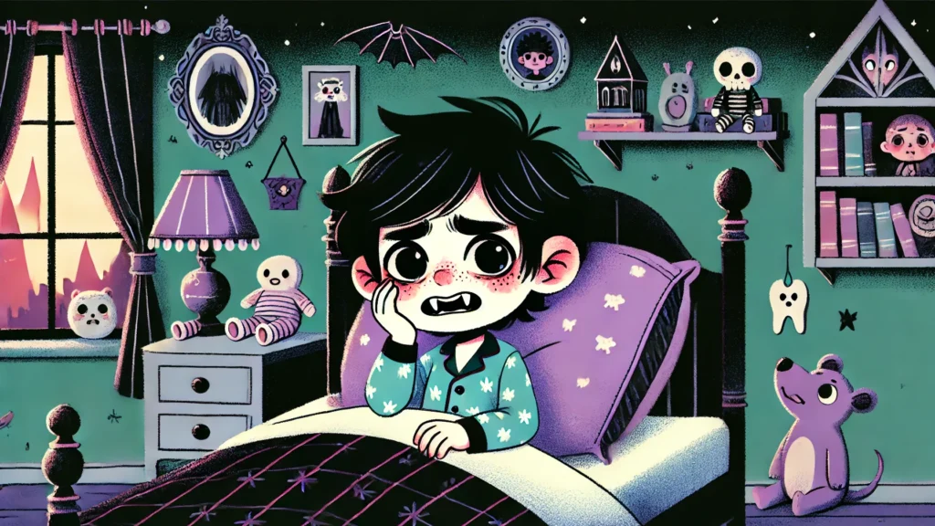 Dante el pequeño vampiro tiene un problema con un colmillo